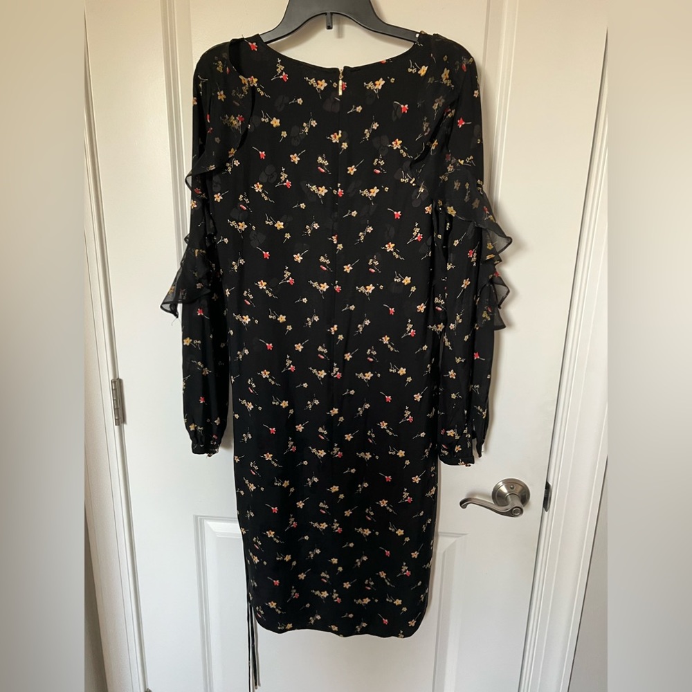 Lauren Ralph Lauren Tahiya Floral Print Dress Ruffle Long Sleeve Viscose Sz 6 .
